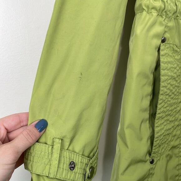 Johnston & Murphy Hip Length Rain Jacket Size XS (2/4) Green Hooded - Picture 8 of 13